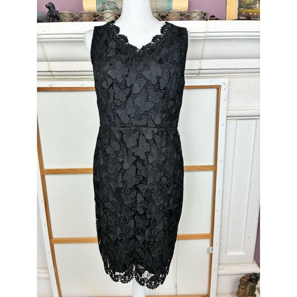 Talbots RSVP NWT Audrey black butterfly lace formal sexy dress